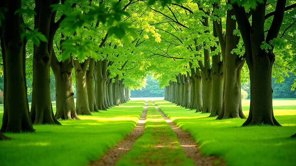 Tree-lined parkland pathway through Johnstown Castle grounds